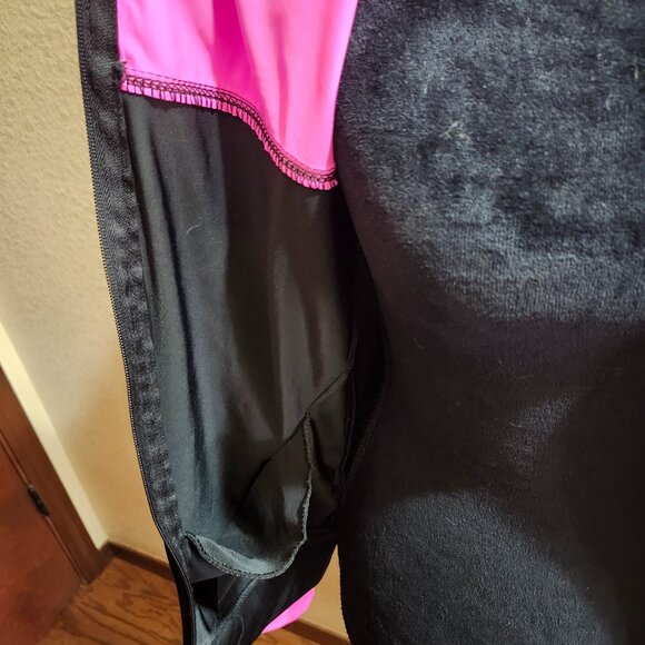 Adidas Track Jacket Black Hot Pink Full Zip Long Sleeve W/ Pockets Women' Size M - Picture 5 of 9